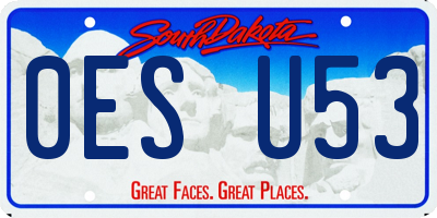 SD license plate 0ESU53