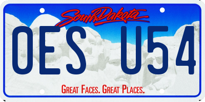 SD license plate 0ESU54