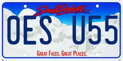 SD license plate 0ESU55