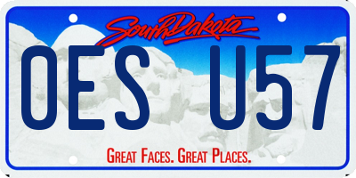 SD license plate 0ESU57