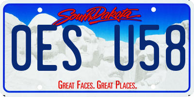 SD license plate 0ESU58