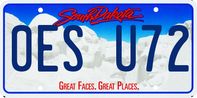 SD license plate 0ESU72