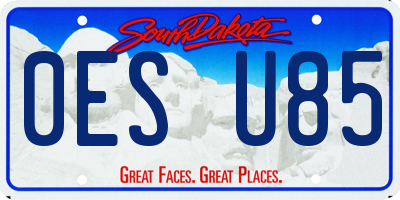 SD license plate 0ESU85