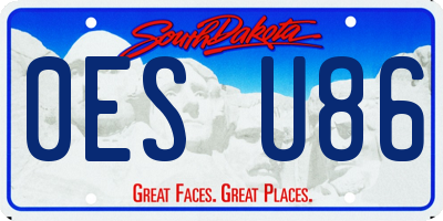 SD license plate 0ESU86