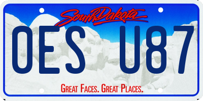 SD license plate 0ESU87