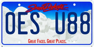 SD license plate 0ESU88