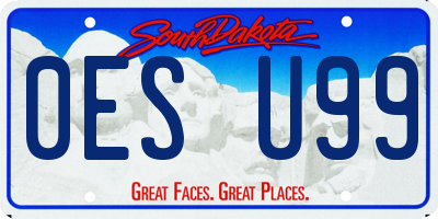 SD license plate 0ESU99