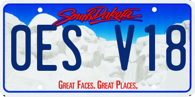 SD license plate 0ESV18