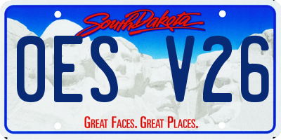 SD license plate 0ESV26