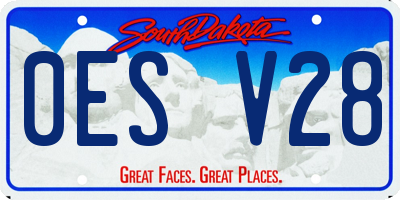 SD license plate 0ESV28