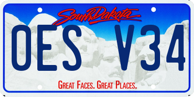 SD license plate 0ESV34