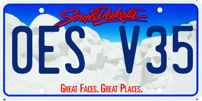 SD license plate 0ESV35