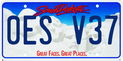 SD license plate 0ESV37