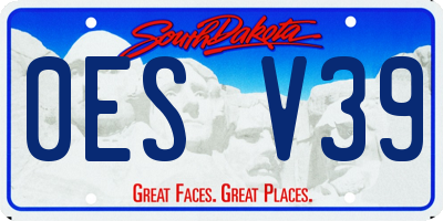 SD license plate 0ESV39