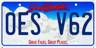SD license plate 0ESV62