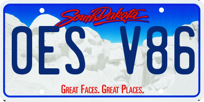 SD license plate 0ESV86