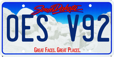 SD license plate 0ESV92