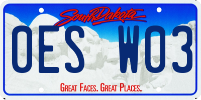 SD license plate 0ESW03