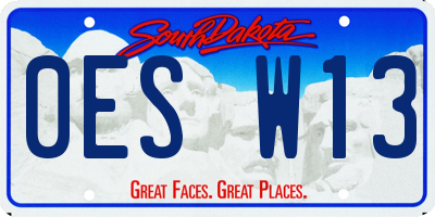 SD license plate 0ESW13