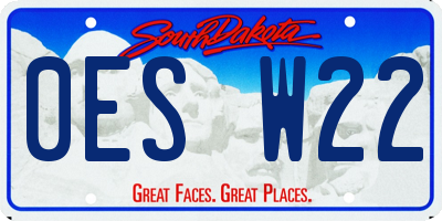 SD license plate 0ESW22