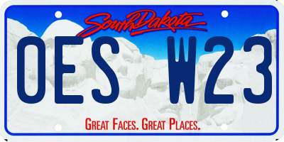 SD license plate 0ESW23