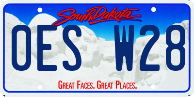 SD license plate 0ESW28