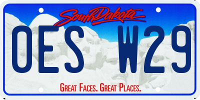 SD license plate 0ESW29