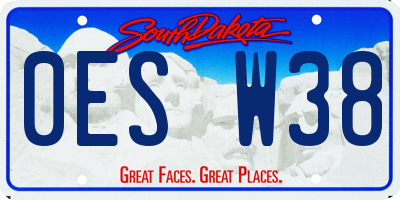 SD license plate 0ESW38