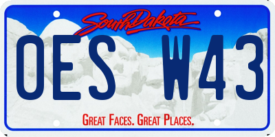 SD license plate 0ESW43