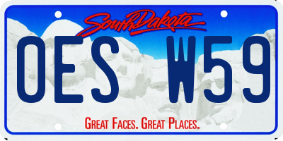 SD license plate 0ESW59