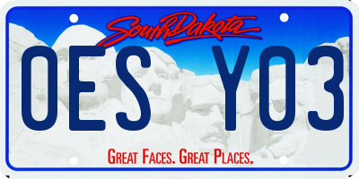 SD license plate 0ESY03