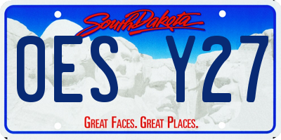 SD license plate 0ESY27