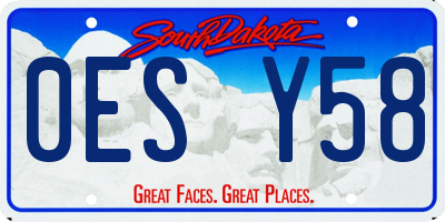 SD license plate 0ESY58
