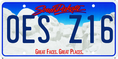 SD license plate 0ESZ16
