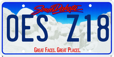 SD license plate 0ESZ18