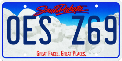 SD license plate 0ESZ69