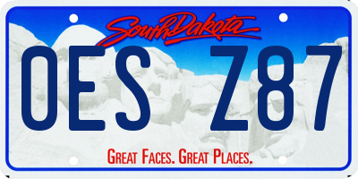 SD license plate 0ESZ87