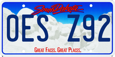 SD license plate 0ESZ92