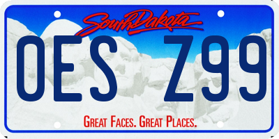SD license plate 0ESZ99