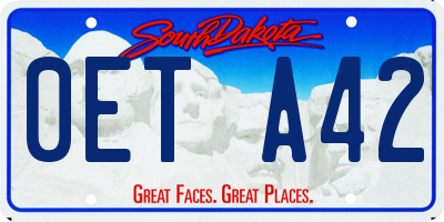 SD license plate 0ETA42