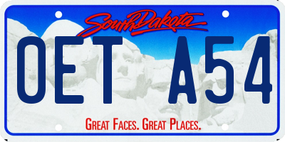 SD license plate 0ETA54