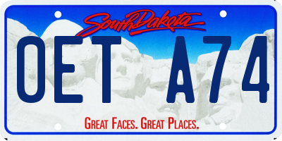 SD license plate 0ETA74