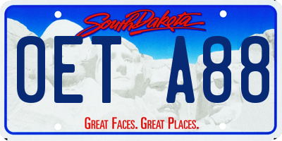 SD license plate 0ETA88