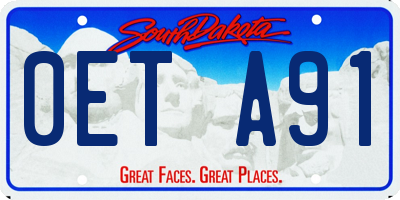 SD license plate 0ETA91