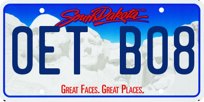 SD license plate 0ETB08