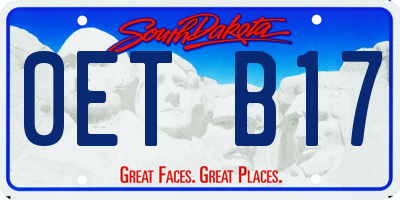 SD license plate 0ETB17