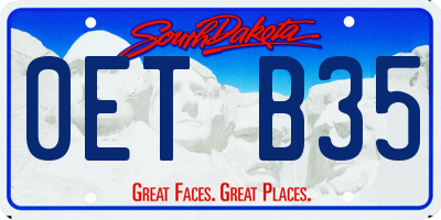 SD license plate 0ETB35