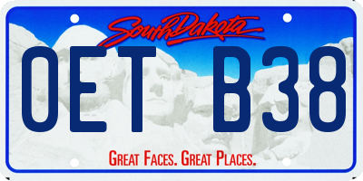 SD license plate 0ETB38