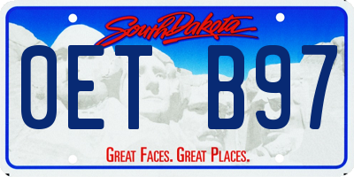 SD license plate 0ETB97