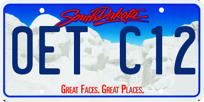 SD license plate 0ETC12
